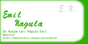 emil magula business card